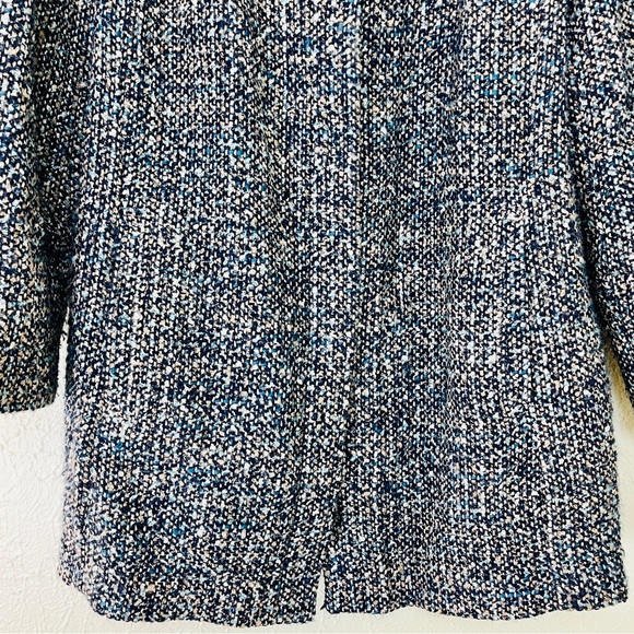 Talbots Blue/Multicolored Tweed Italian Blazer Jacket - 14W - Picture 4 of 10